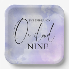 zu Cloud Nine 9 Calligraphy Blue Brautparty Pappteller