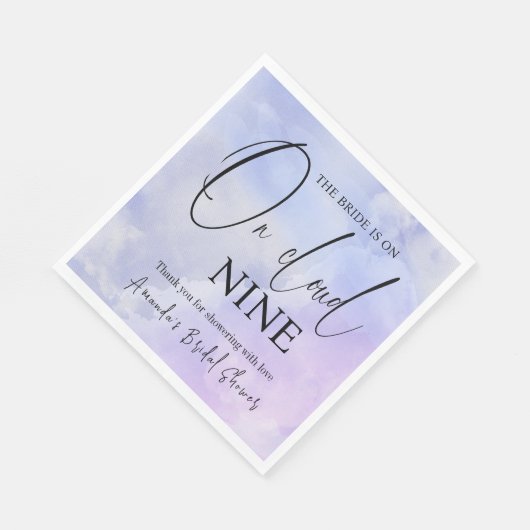 zu Cloud Nine 9 Calligraphy Blue Brautparty Serviette (Ecke)