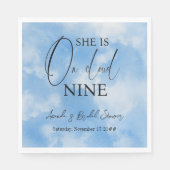 zu Cloud Nine 9 Calligraphy Blue Brautparty Serviette (Vorderseite)