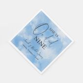 zu Cloud Nine 9 Calligraphy Blue Brautparty Serviette (Ecke)