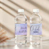 zu Cloud Nine 9 Calligraphy Blue Brautparty Wasserflaschenetikett