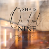 zu Cloud Nine 9 Calligraphy Brautparty Fensteraufkleber (Blatt 2)