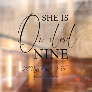 zu Cloud Nine 9 Calligraphy Brautparty Fensteraufkleber