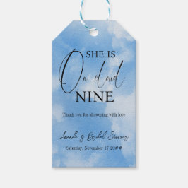 zu Cloud Nine Calligraphy Blue Brautparty Vielen D Geschenkanhänger