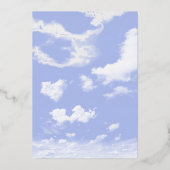 Zu Cloud Nine Elegance Heart Blue Sky Brautparty Folieneinladung (Rückseite)