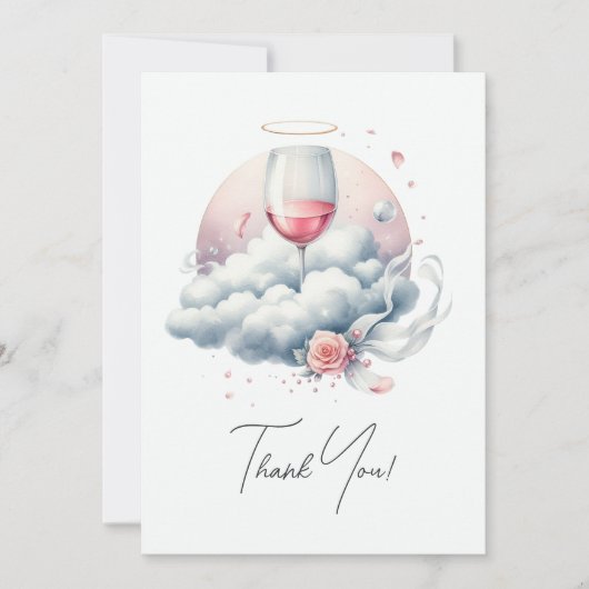 Zu Cloud Wine Brautparty Dankeskarte (Vorderseite)