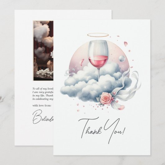 Zu Cloud Wine Brautparty Dankeskarte (Vorne/Hinten)