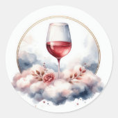 Zu Cloud Wine Brautparty Runder Aufkleber (Vorderseite)