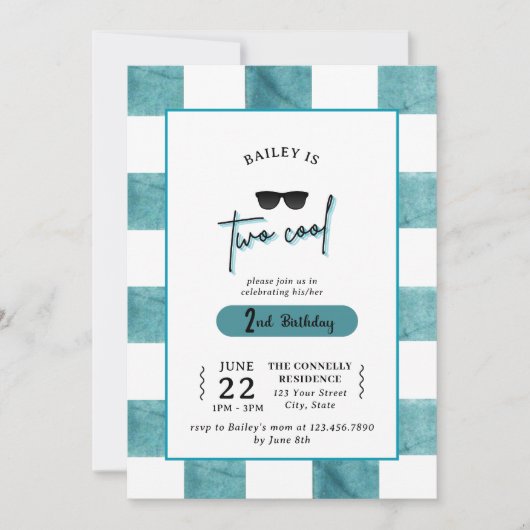 Zu Cool 2. Geburtstagseinladung Einladung (Vorderseite)