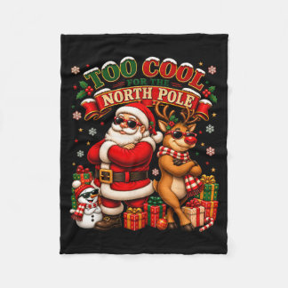Zu cool für den Nordpol Lustiger Weihnachtsmann-Re Fleecedecke