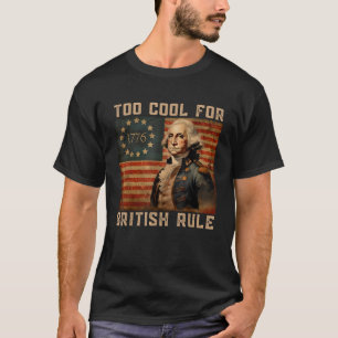 Zu Cool für die Freiheit der amerikanischen Flagge T-Shirt