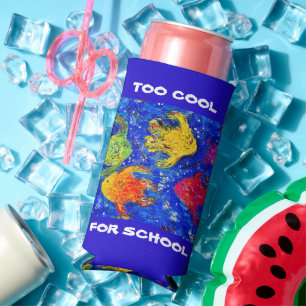 Zu Cool für die Schule Slim Can Koozie Selters Dosenkühler