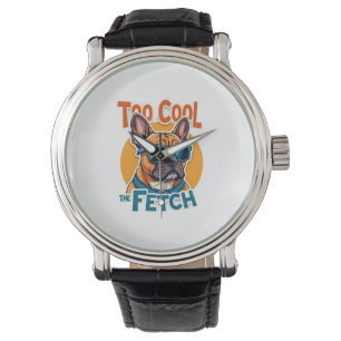 Zu cool für Fetch Französische Bulldogge Vintage-S Armbanduhr