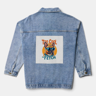 Zu cool für Fetch Französische Bulldogge Vintage-S Jeansjacke
