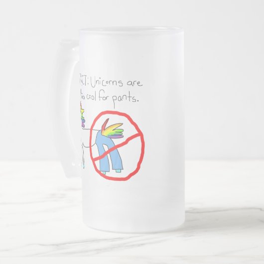 Zu cool für Hosen Mattglas Bierglas (Vorderseite Links)