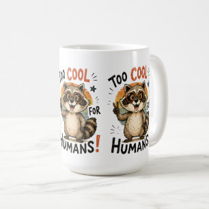 Zu cool für Menschen Waschbär Retro Vintage Sonnen Kaffeetasse