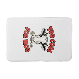 Zu cool für Moo Lustiges Kuh Vintage-Shirt-Design_ Badematte