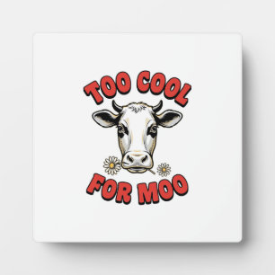 Zu cool für Moo Lustiges Kuh Vintage-Shirt-Design_ Fotoplatte