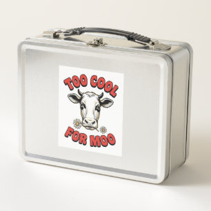 Zu cool für Moo Lustiges Kuh Vintage-Shirt-Design_ Metall Brotdose
