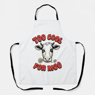 Zu cool für Moo Lustiges Kuh Vintage-Shirt-Design_ Schürze