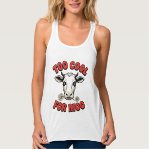 Zu cool für Moo Lustiges Kuh Vintage-Shirt-Design_ Tank Top