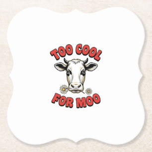 Zu cool für Moo Lustiges Kuh Vintage-Shirt-Design_ Untersetzer