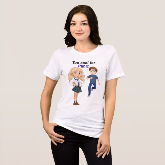 Zu cool für Panik Tri-Blend Shirt (Vorderseite voll)