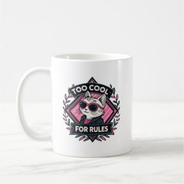 Zu cool für Regeln – Moderner Streetwear-Katzenbec Kaffeetasse