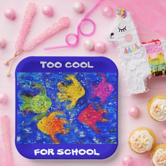 ZU COOL FÜR SCHULPLATZPLATTE PAPPTELLER (Party)