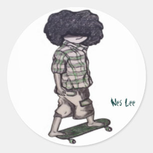 Zu Cool für Skateboard Runder Aufkleber