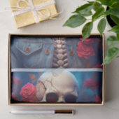Zu Cool für Skull, Denim Skelett mit Attitude Seidenpapier (Geschenk)