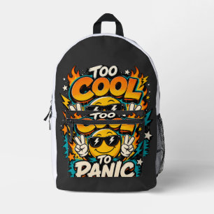 Zu cool, um in Panik zu geraten, lustiges Smiley-G Bedruckter Rucksack
