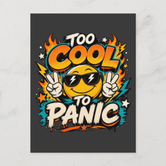 Zu cool, um in Panik zu geraten, lustiges Smiley-G Postkarte