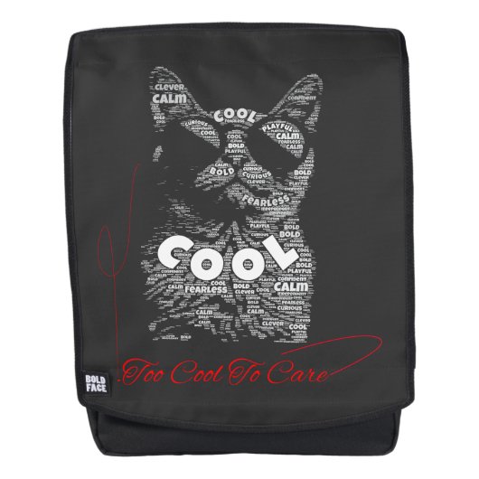 Zu Cool, um Katzen-Typografie zu kümmern Rucksack (Vorderseite)