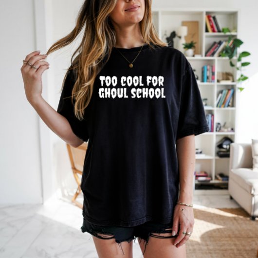 Zu coole Schulhälfte zwischen Lehrer und Weißtypog T-Shirt