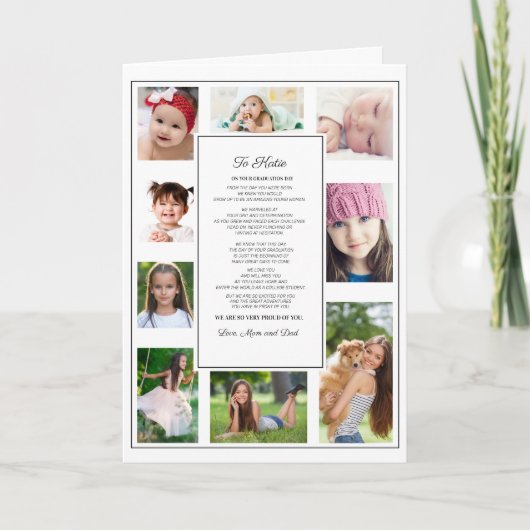Zu Daughter Abschluss Day White Modern 9 Foto Karte (Vorderseite)