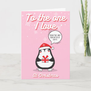 Zu dem, den ich Liebe Rosa Weihnachten Karte