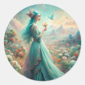 Zu den Blume Runder Aufkleber (Vorderseite)