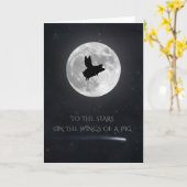 zu den Sternen auf den Flügeln eines Schweins Karte (Gelbe Blume)