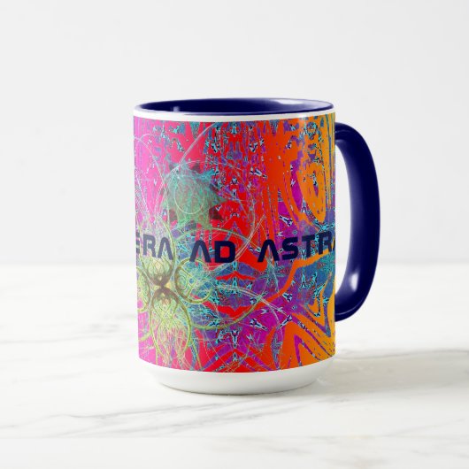 Zu den Sternen - mit diesem neonfarbig Tasse (VorderseiteRechts)