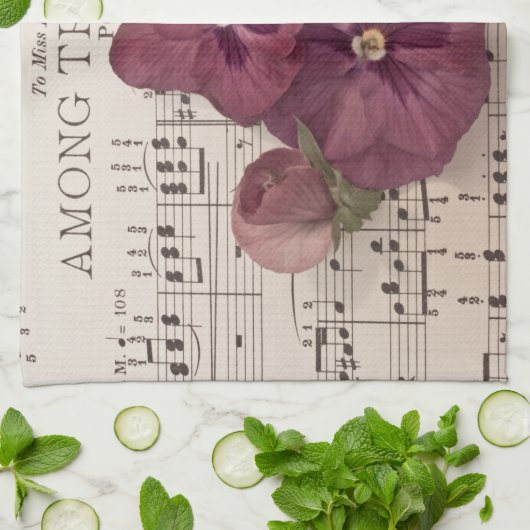 Zu den Stiefmütterchen Geschirrtuch (Gefaltet)