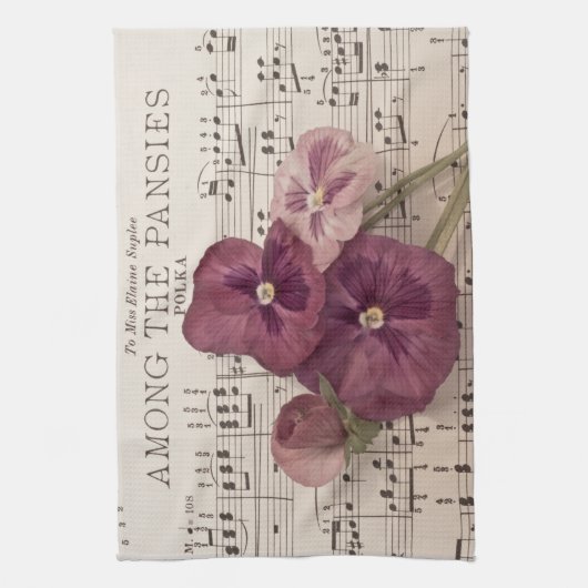 Zu den Stiefmütterchen Geschirrtuch (Vertikal)