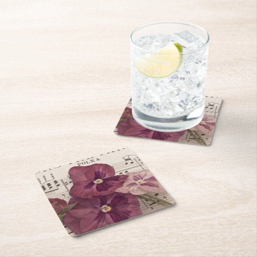 Zu den Stiefmütterchen Rechteckiger Pappuntersetzer (Vor Ort)