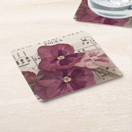 Zu den Stiefmütterchen Rechteckiger Pappuntersetzer (angewinkelt)