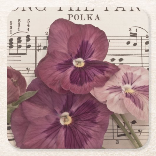 Zu den Stiefmütterchen Rechteckiger Pappuntersetzer (Vorderseite)