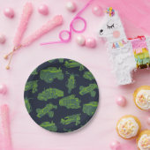 Zu den unterwegs "Blue & Green Moving Vehicles Boy Pappteller (Party)