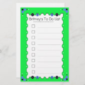 Zu die Liste tun stationär Briefpapier (Vorne/Hinten)