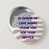 Zu Ehren Ihres militärischen Buttons (Vorne & Hinten)