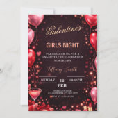 zu einem Mädelsabend am Valentinstag Einladung (Vorderseite)