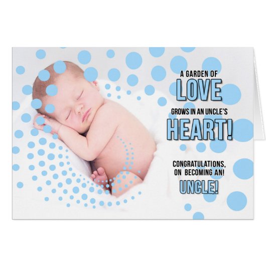 Zu einem Onkel Glückwunsch Blue Dots Nephew (Vorderseite (Horizontal))